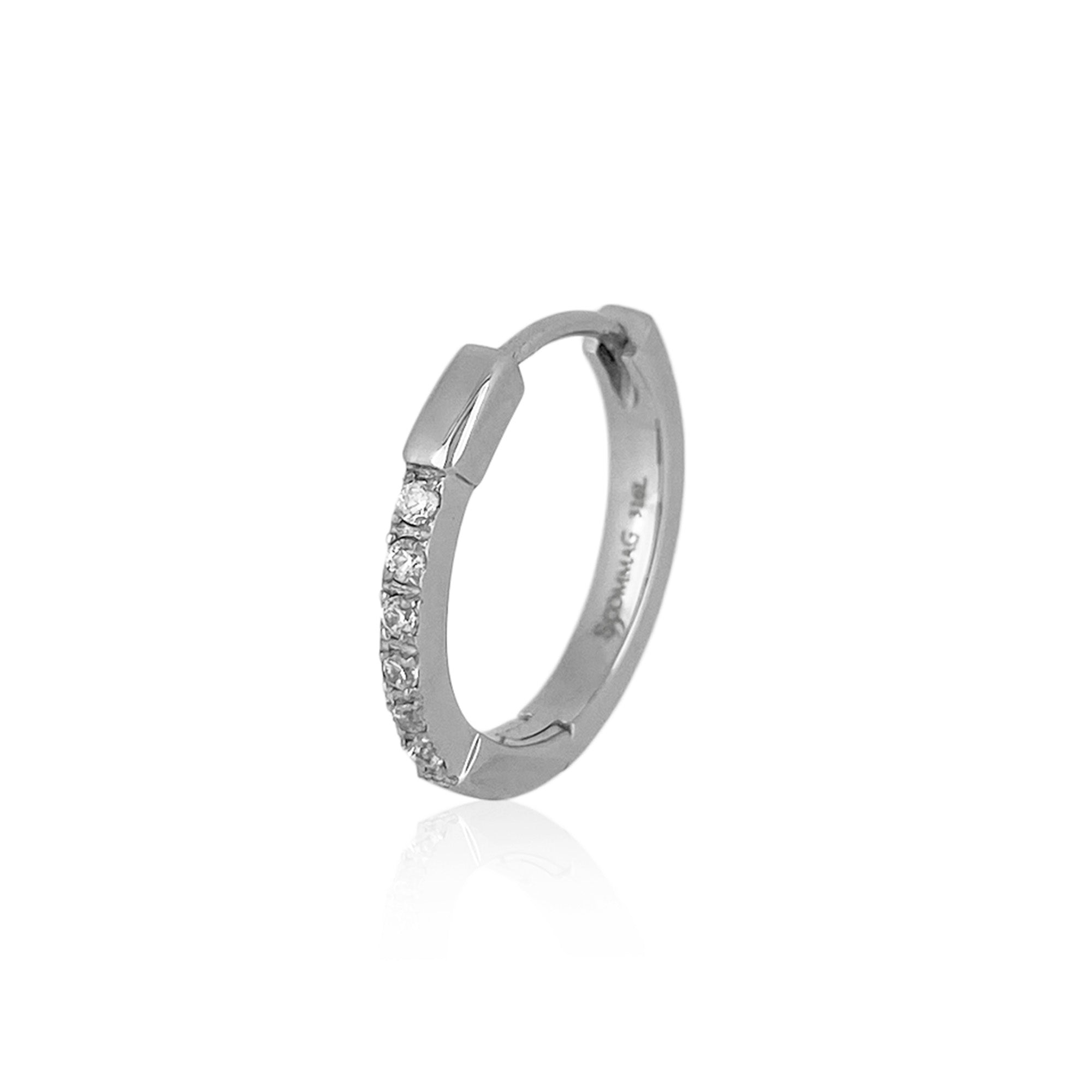 Stone hoop earrings