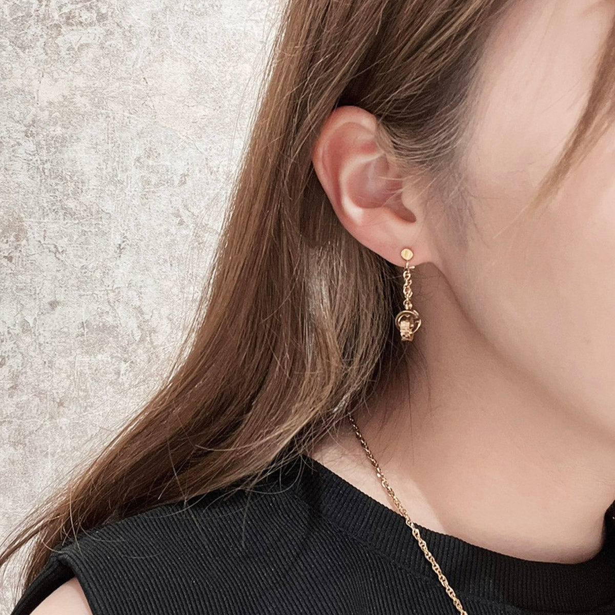 Double ring earrings (for one ear)