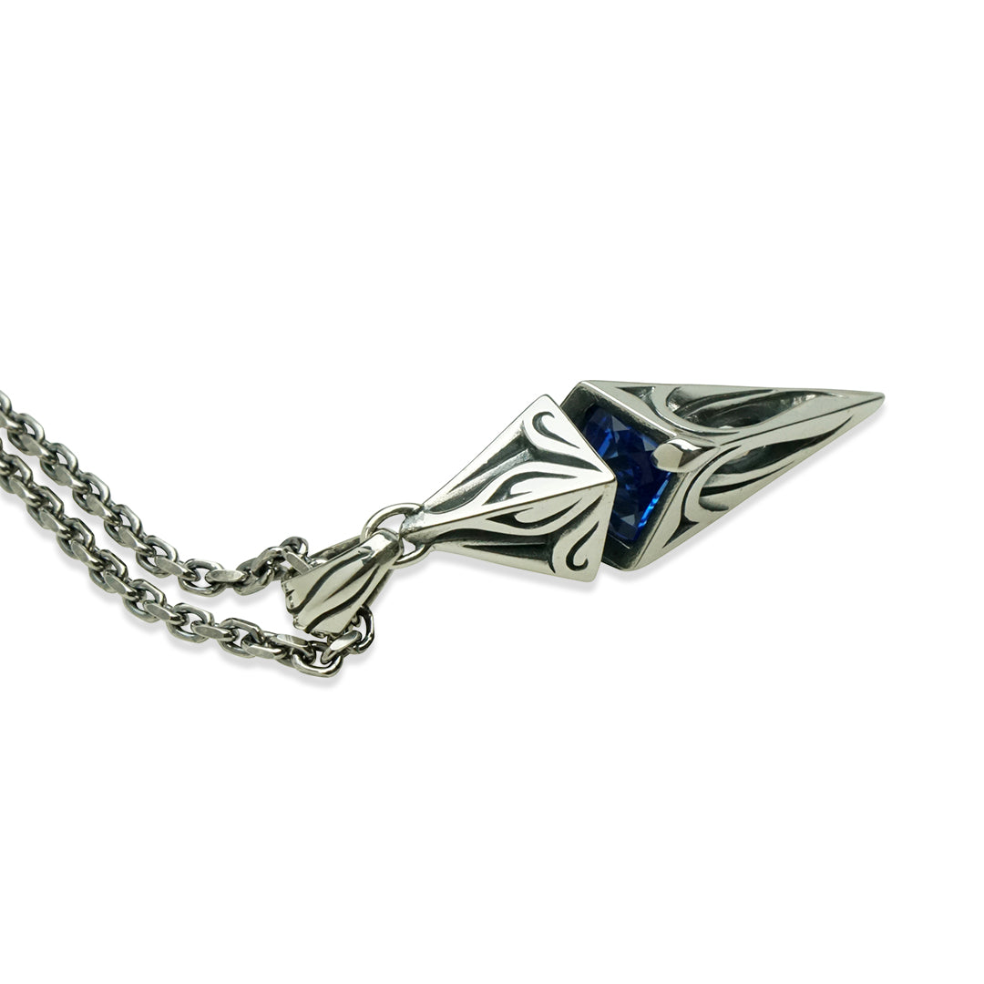 URBAN TRIBAL PENDULUM CHECKER CUT STONE PENDANT