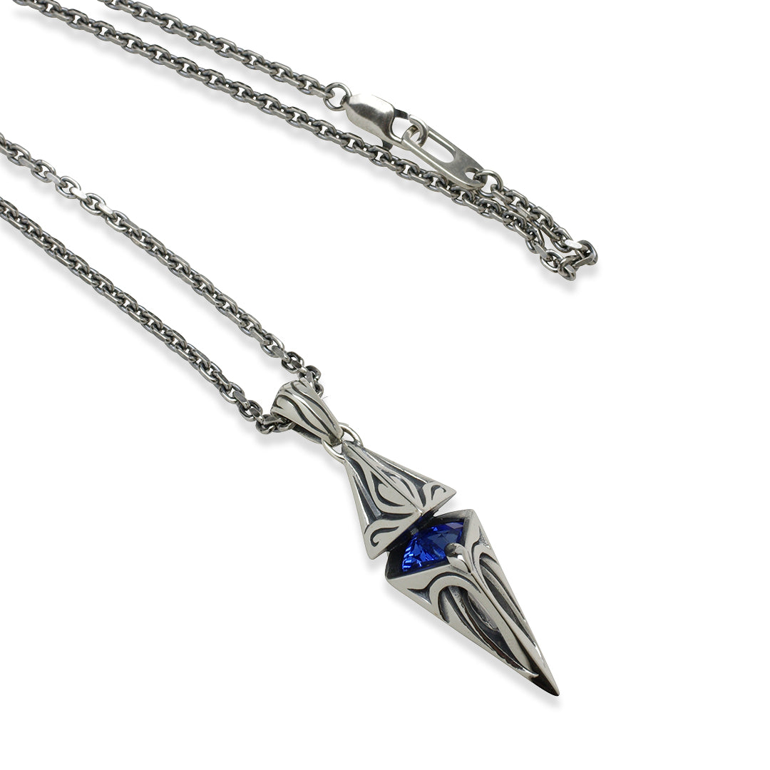 URBAN TRIBAL PENDULUM CHECKER CUT STONE PENDANT