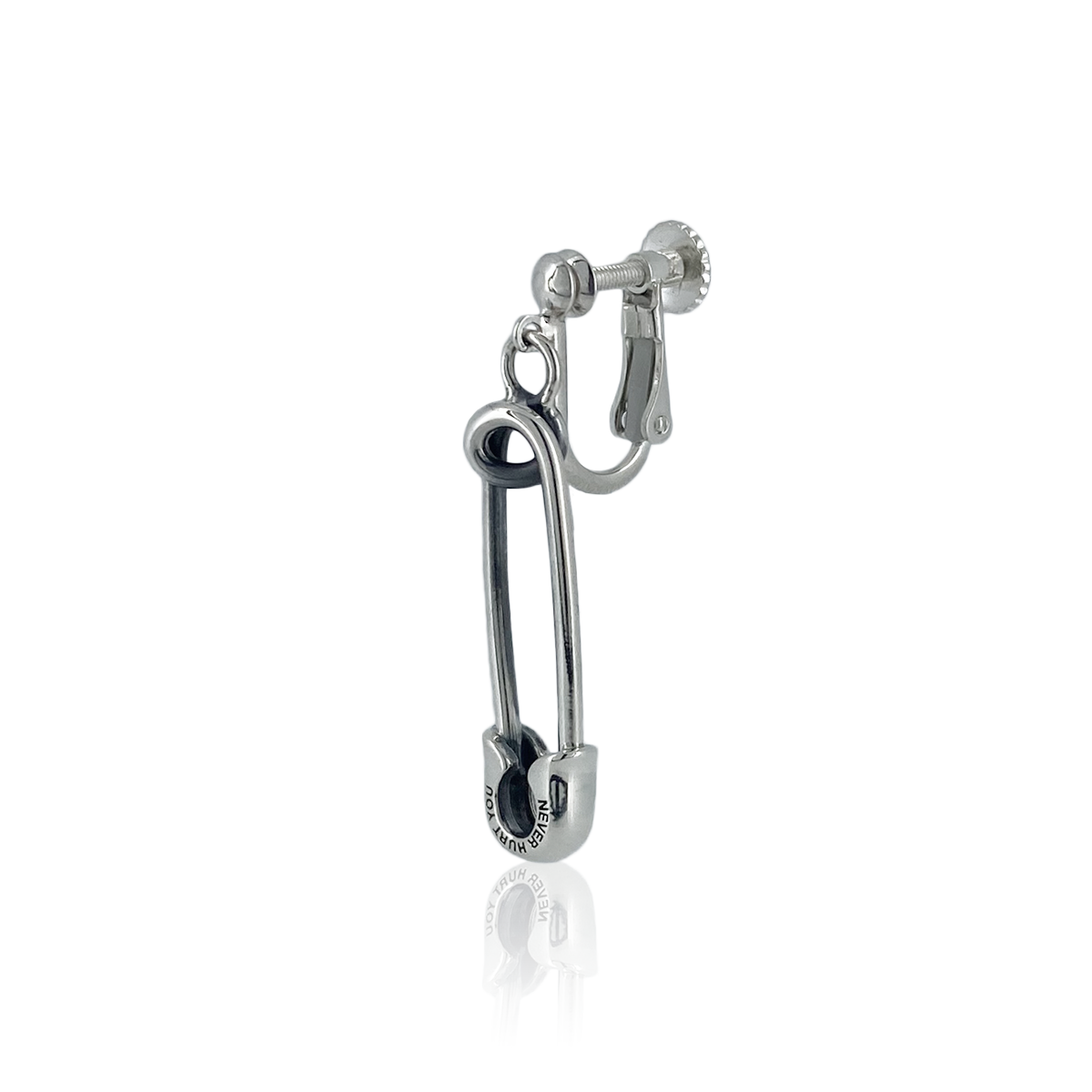 OFF THE WALL NEVER HURT YOU SAFETY PIN EARRING