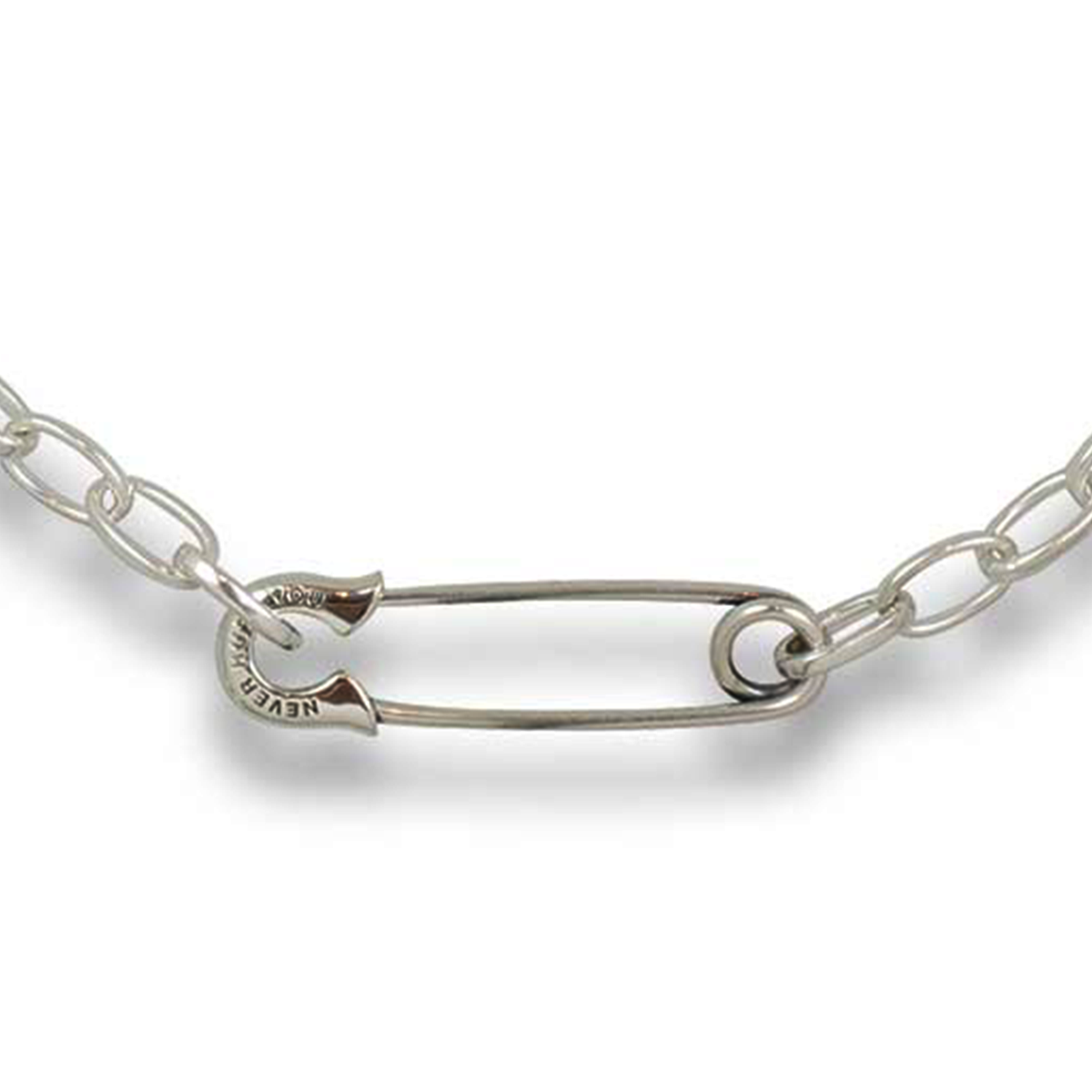 OFF THE WALL NEVER HURT YOU SAFETY PIN CHAIN NECKLACE