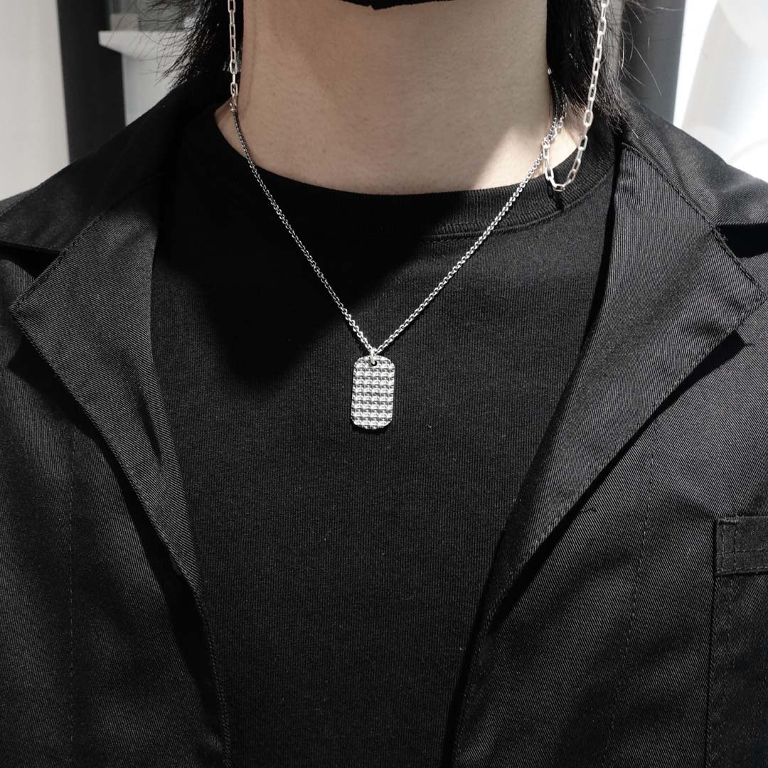 TRIPLE X STUDS DOG TAG PENDANT