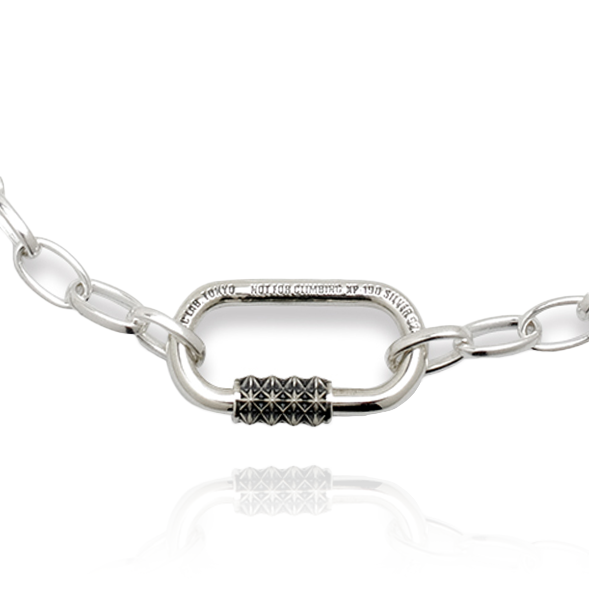 TRIPLE X STUDS KARABINER NECKLACE
