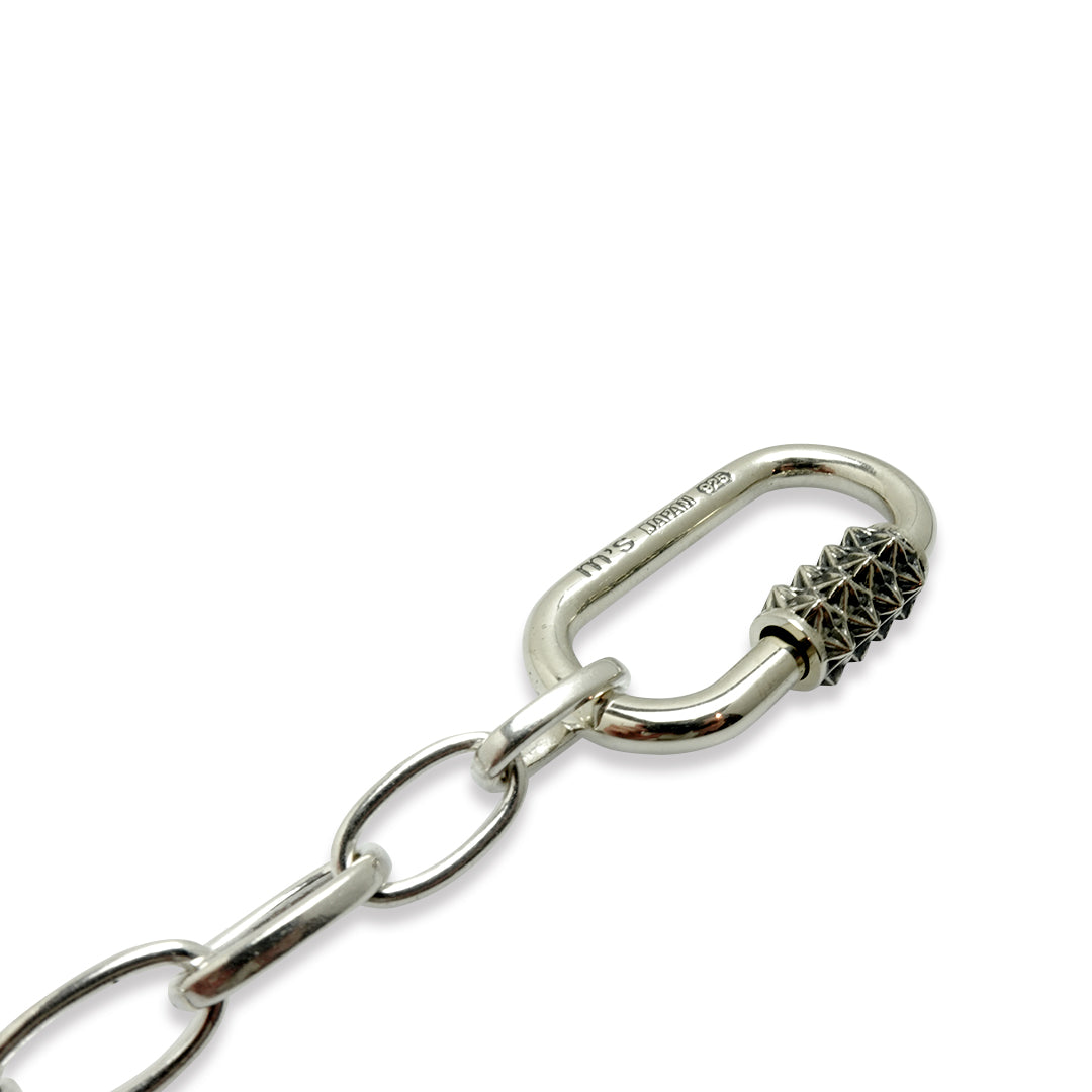 TRIPLE X STUDS KARABINER NECKLACE
