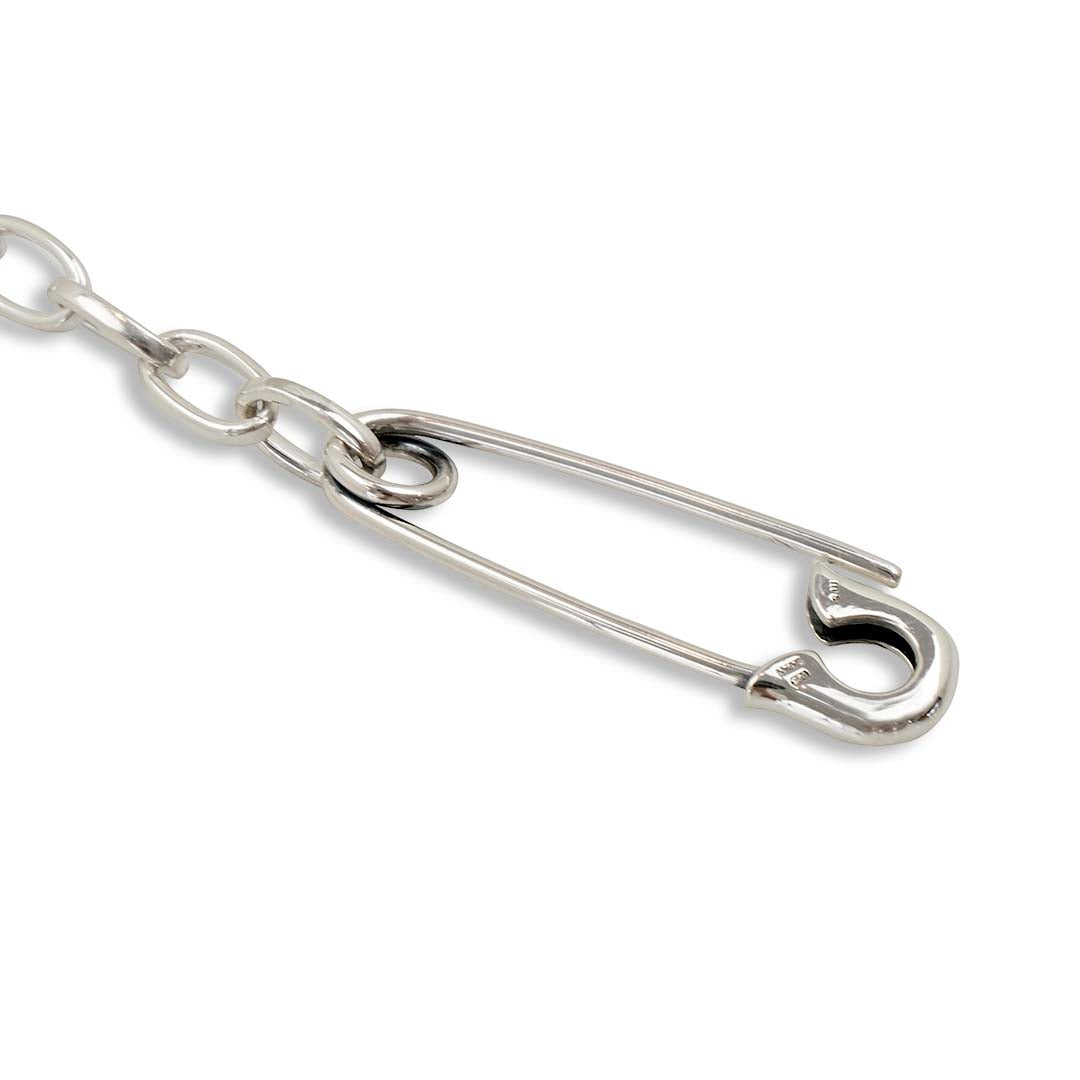 OFF THE WALL NEVER HURT YOU SAFETY PIN CHAIN NECKLACE