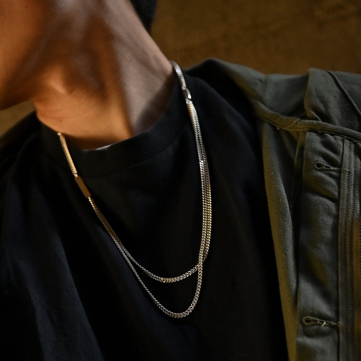 FINE LONG CHAIN NECKLACE DOUBLE
