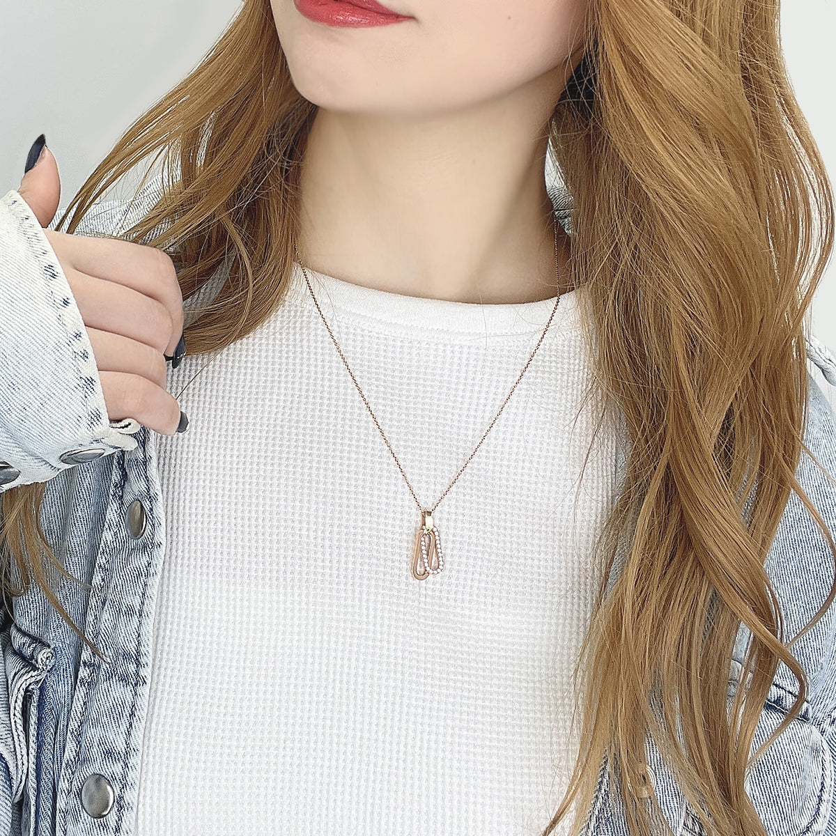 Double oval necklace
