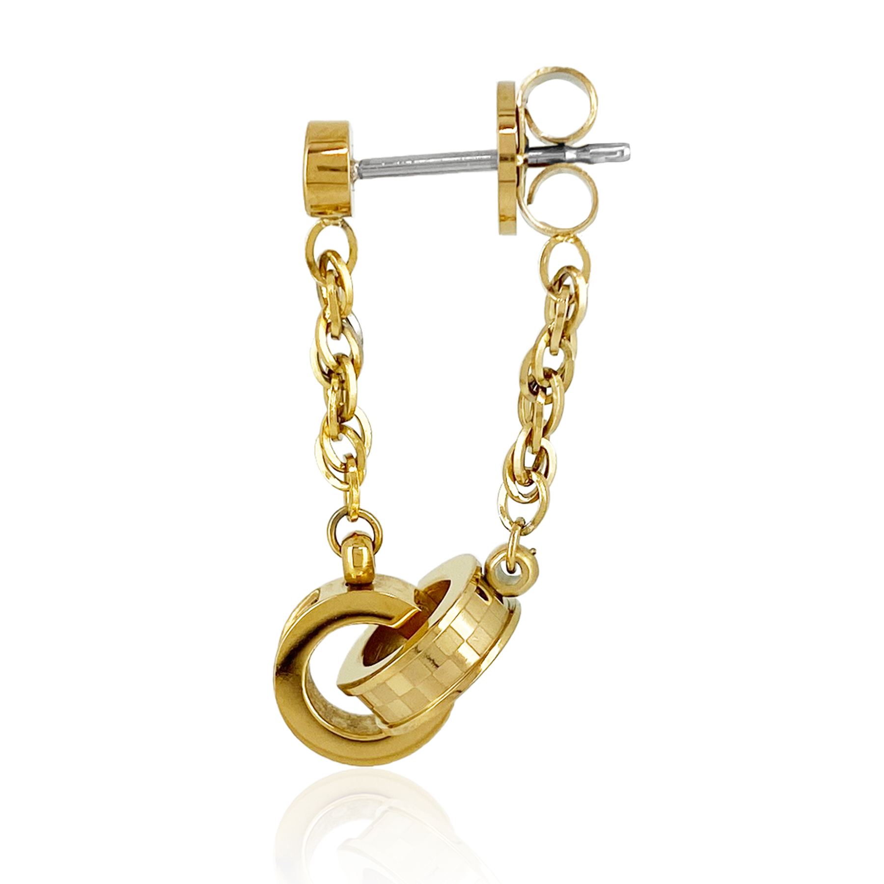 Double ring earrings (for one ear)