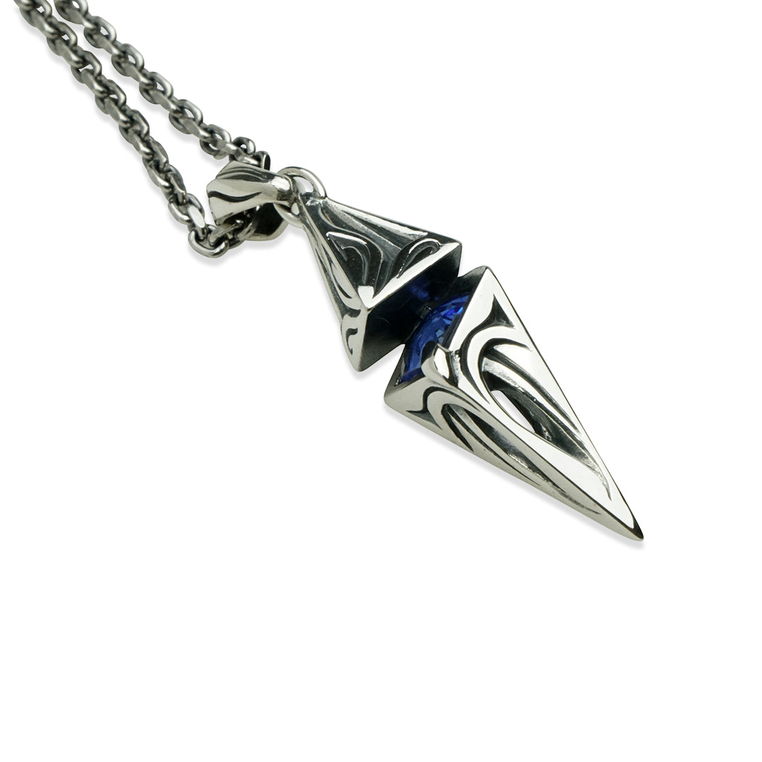 URBAN TRIBAL PENDULUM CHECKER CUT STONE PENDANT