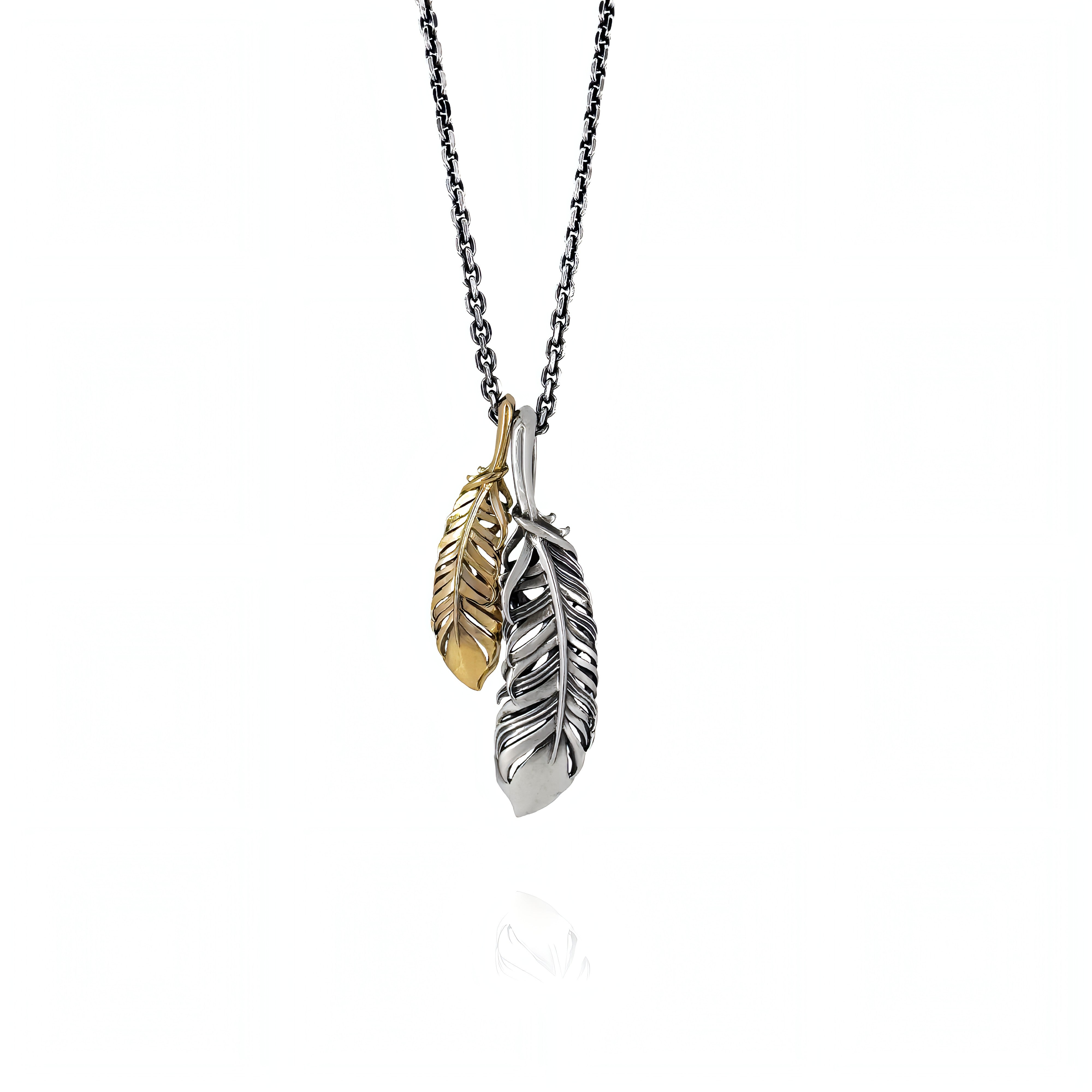 INTELLECTUAL FEATHER DOUBLE PENDANT