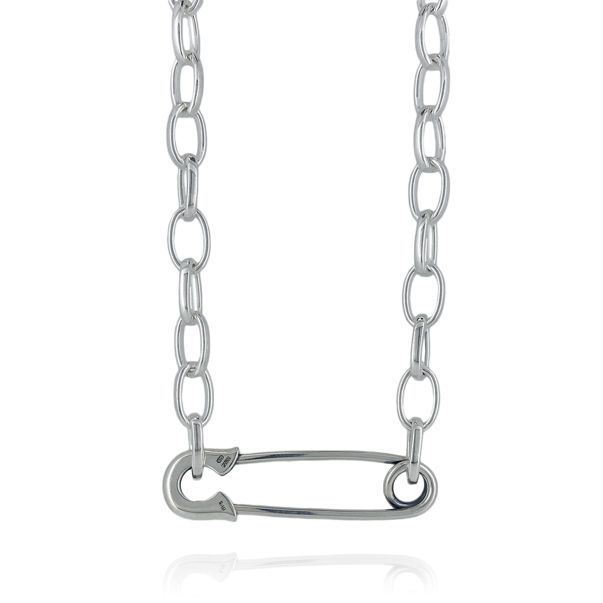 OFF THE WALL NEVER HURT YOU SAFETY PIN CHAIN NECKLACE
