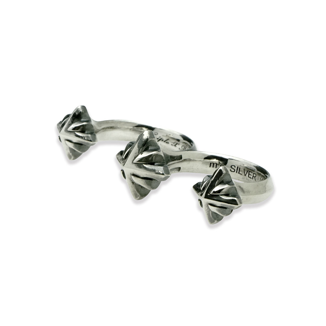 TRIPLE X 3 STUDS DOUBLE RING